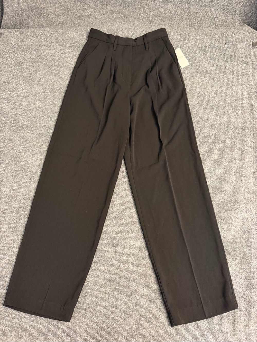 Jessica Simpson Black High-Waist Pleated Wide-Leg Trousers
